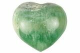 Fluorescent Green and Purple Fluorite Heart - Madagascar #256189-1